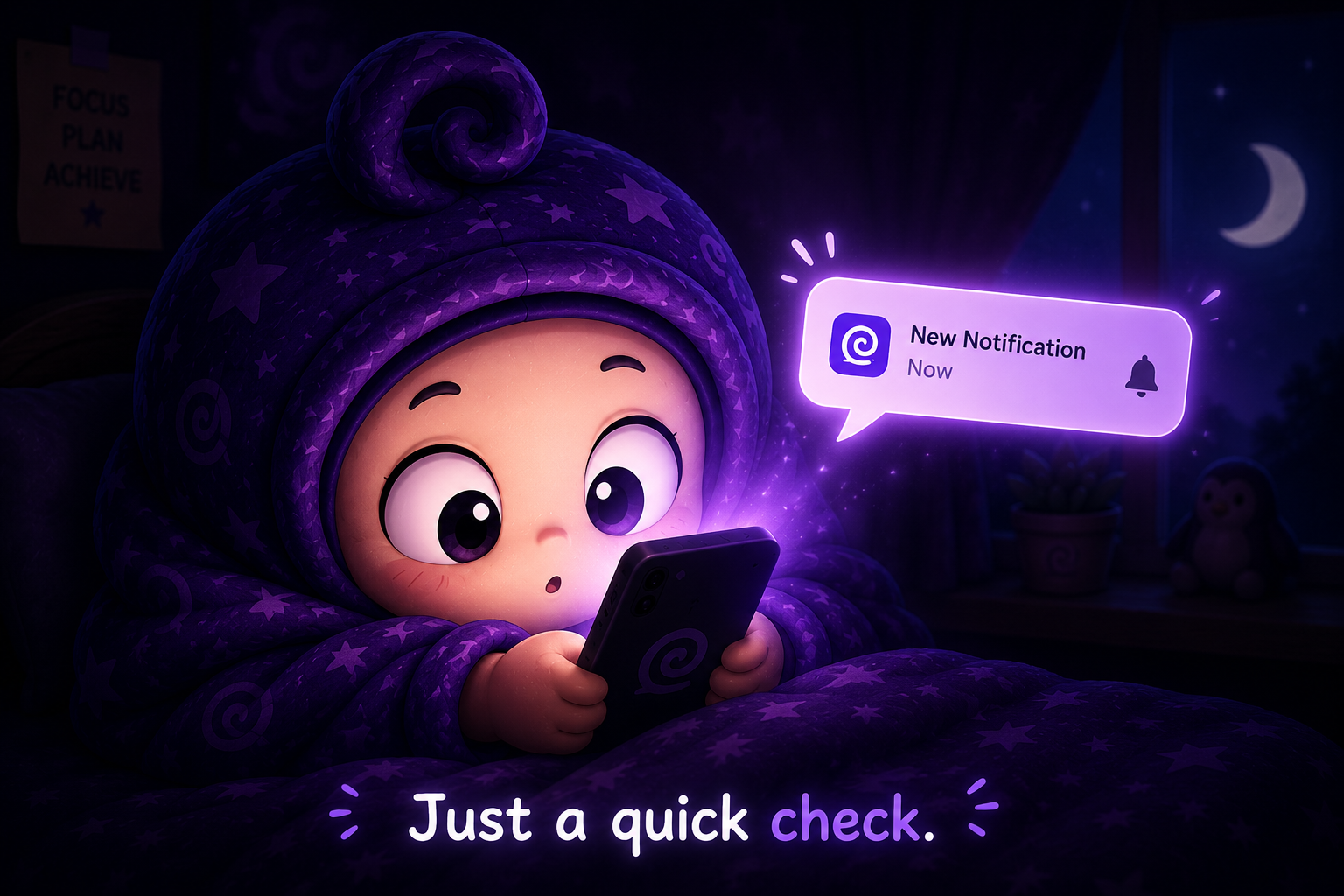 Scrolli receiving a notification