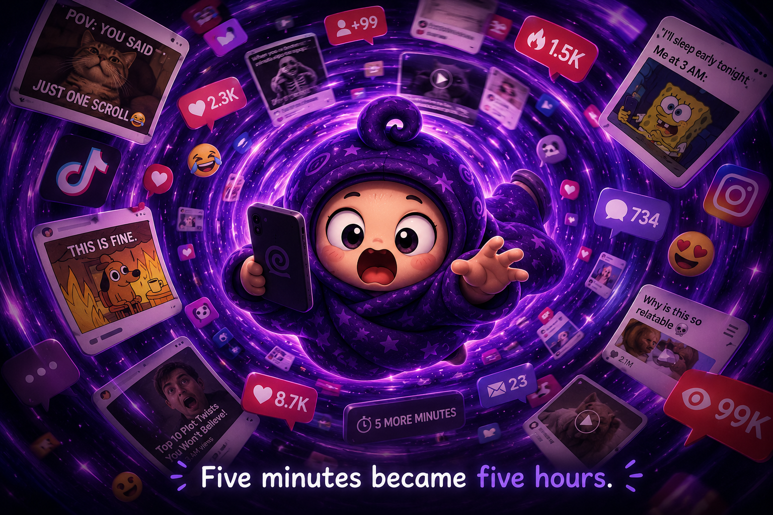 Scrolli falling into the scroll vortex
